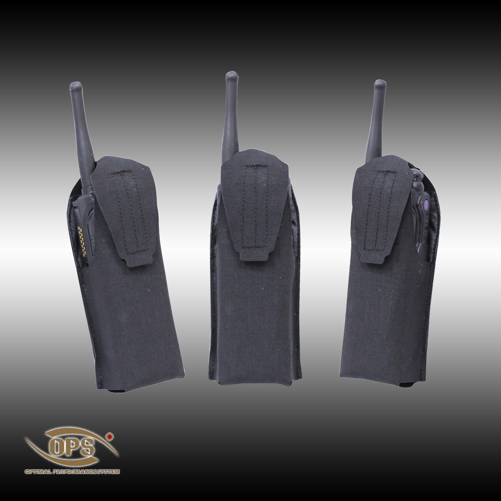 Tactical law enforcement black Motorola XTS 5000 radio pouch.