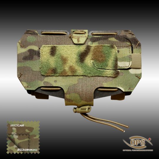 Ultra-lightweight 80g O.P.S. tactical navigation board on a digital scale.