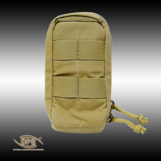 O.P.S. Small Padded Modular Pouch in mil-spec Cordura showing front MOLLE webbing.